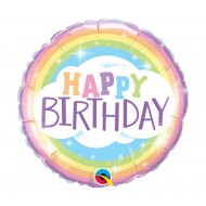 Pastel Rainbow Happy Birthday Balloon